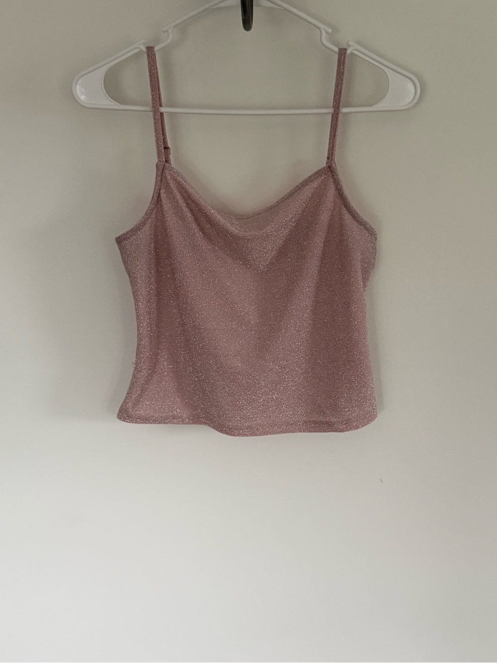 iris Glitter Cowl Neck Camisole — Dusty Rose